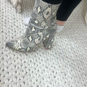 Snakeskin Patterned Ankle Boots